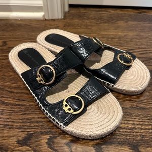 Tory Burch Selby Double-Buckle Espadrille Flat Sandals